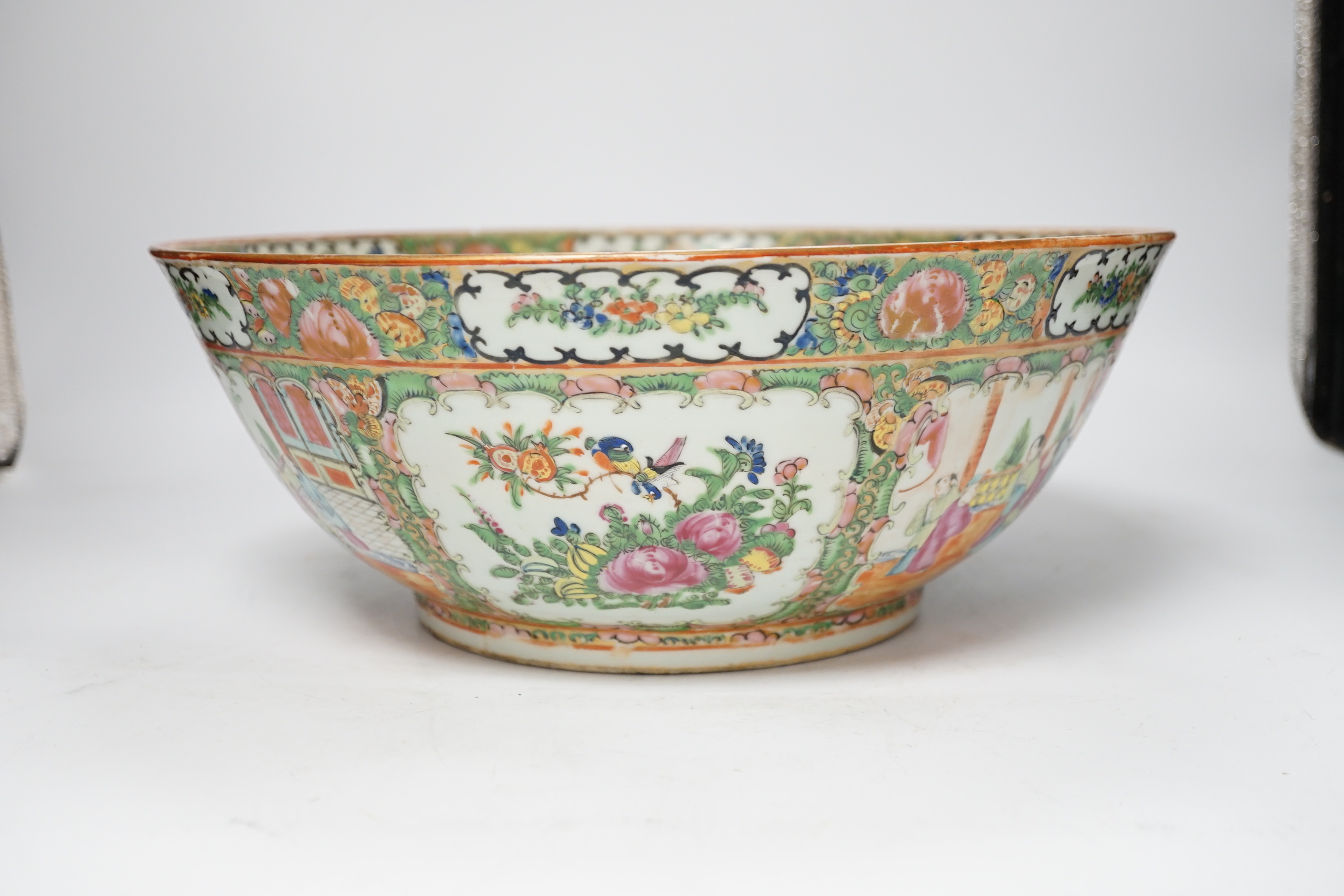 A 19th century Chinese famille rose bowl, diameter 34cm